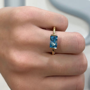 Swiss Blue Topaz Bonbon Ring