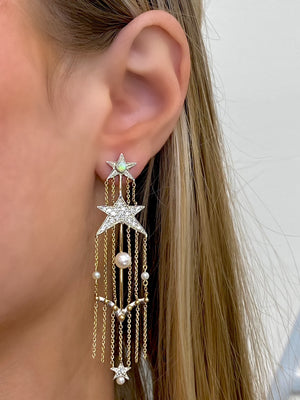Pearl and Diamond "Cloud Dance" Earrings by Unhada