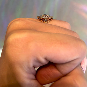 Brown and White Diamond Ring in 14k Rose Gold - Talisman Collection Fine Jewelers