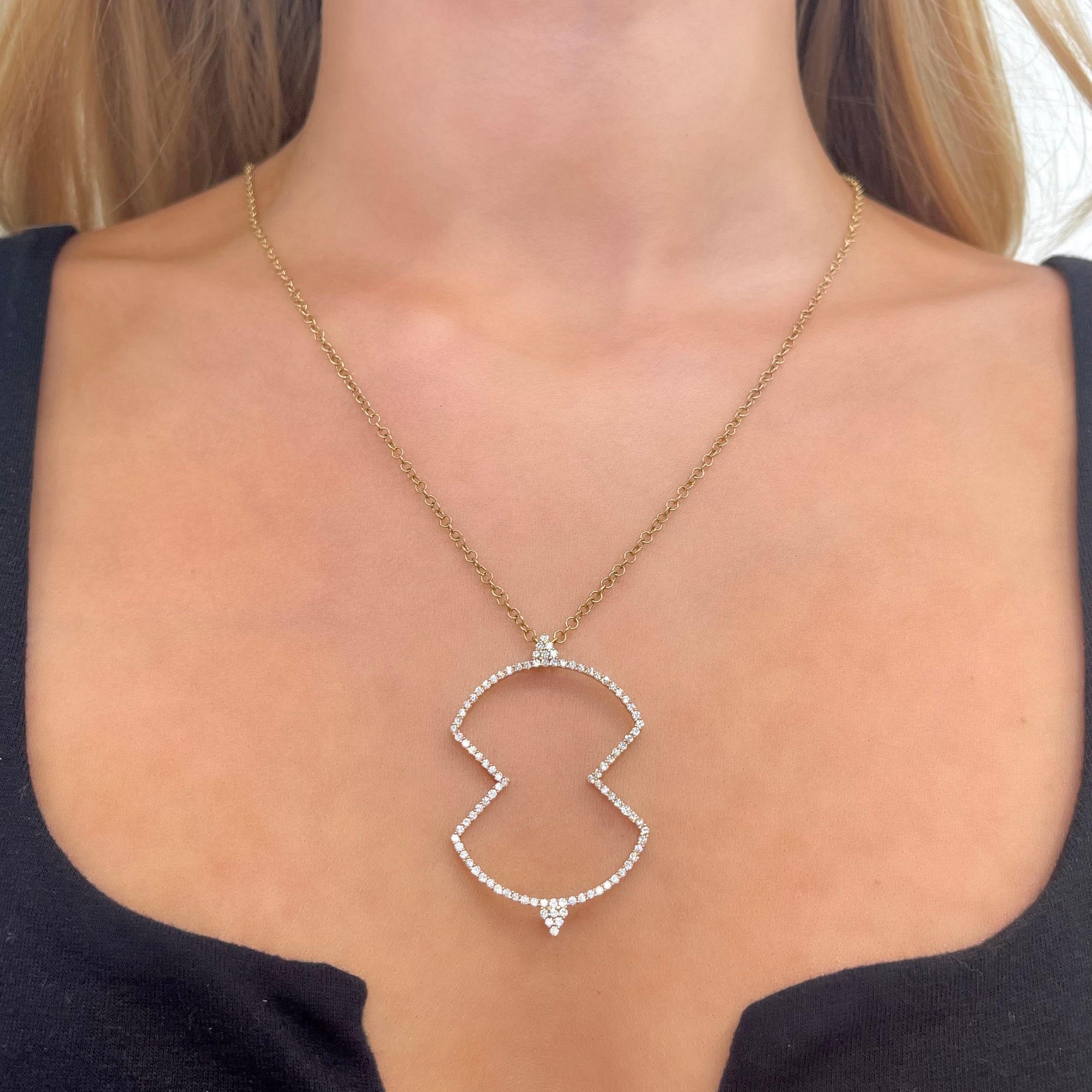 Diamond Long Shield Necklace by Meredith Young