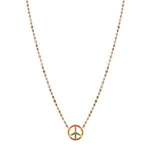 Rainbow Sapphire Peace Necklace by Eden Presley