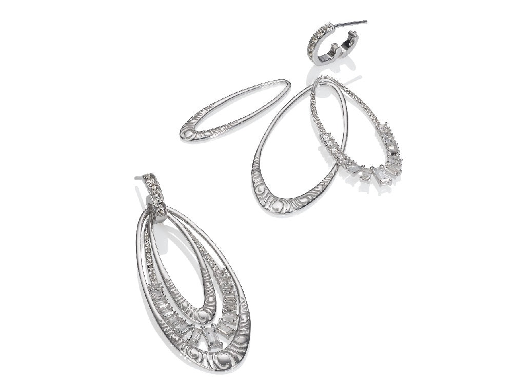White Topaz Lyra Swirl Earrings by Martha Seely - Talisman Collection Fine Jewelers