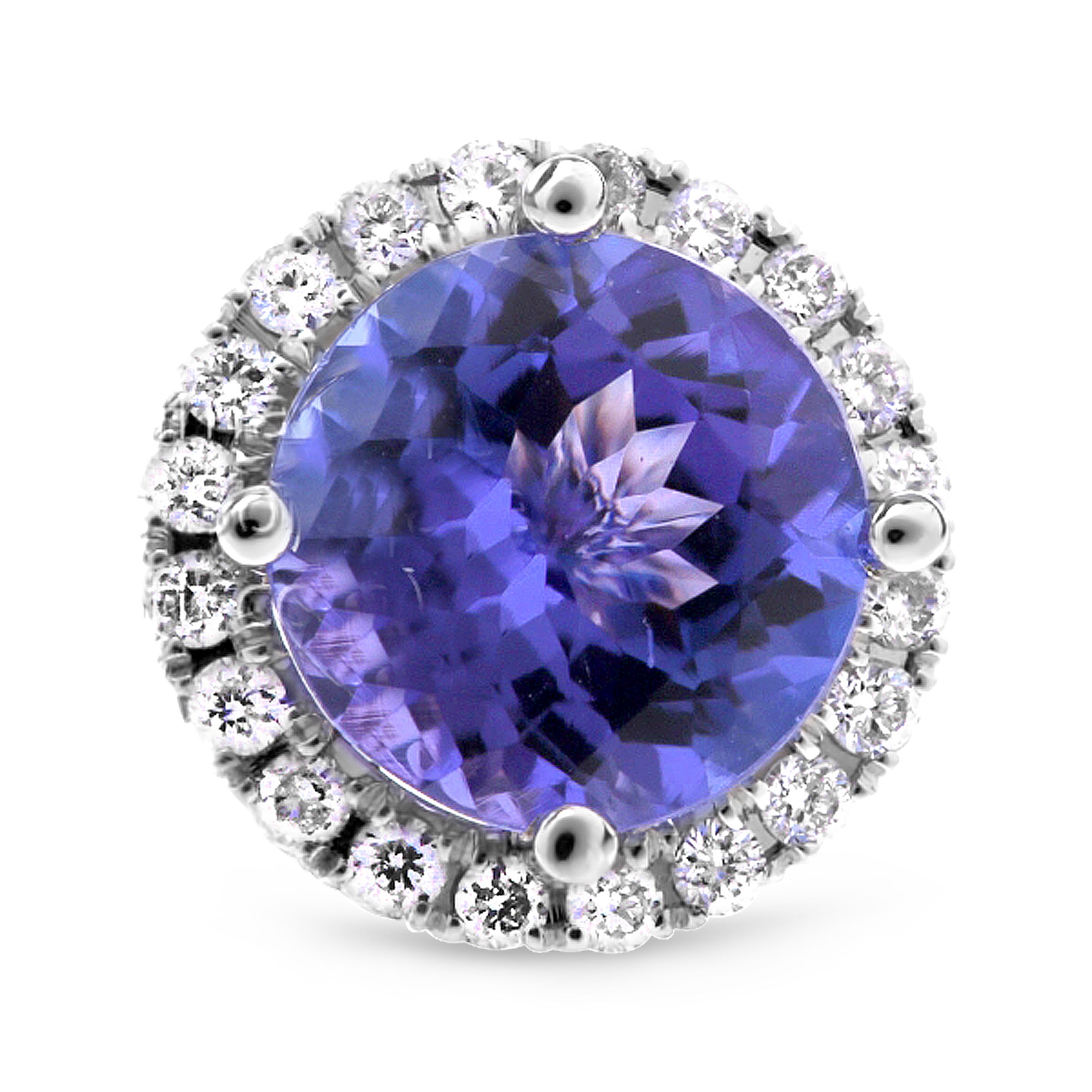 Tanzanite and Diamond Halo Stud Earrings - Talisman Collection Fine Jewelers