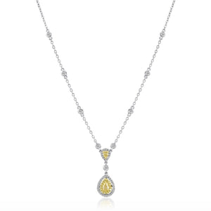 Yellow and White Diamond Pear-Shaped Necklace - Talisman Collection Fine Jewelers
