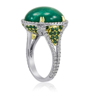 Emerald and Diamond Cabochon Ring - Talisman Collection Fine Jewelers