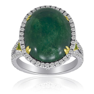 Emerald and Diamond Cabochon Ring - Talisman Collection Fine Jewelers
