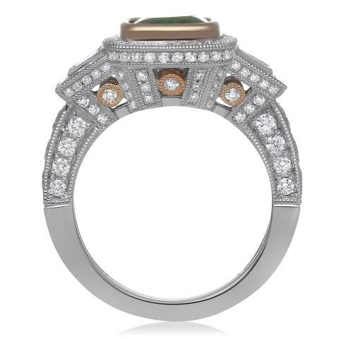 Tsavorite and Diamond Monaco Ring - Talisman Collection Fine Jewelers