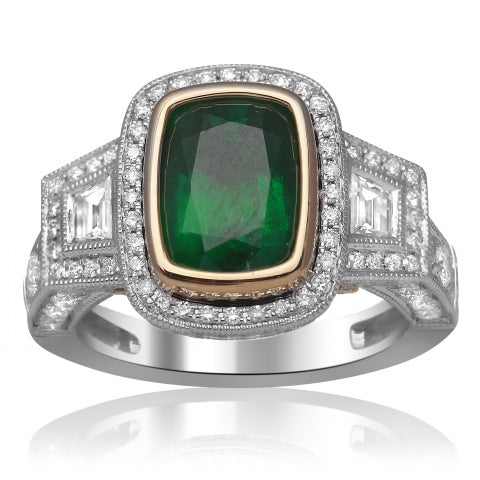 Tsavorite and Diamond Monaco Ring - Talisman Collection Fine Jewelers