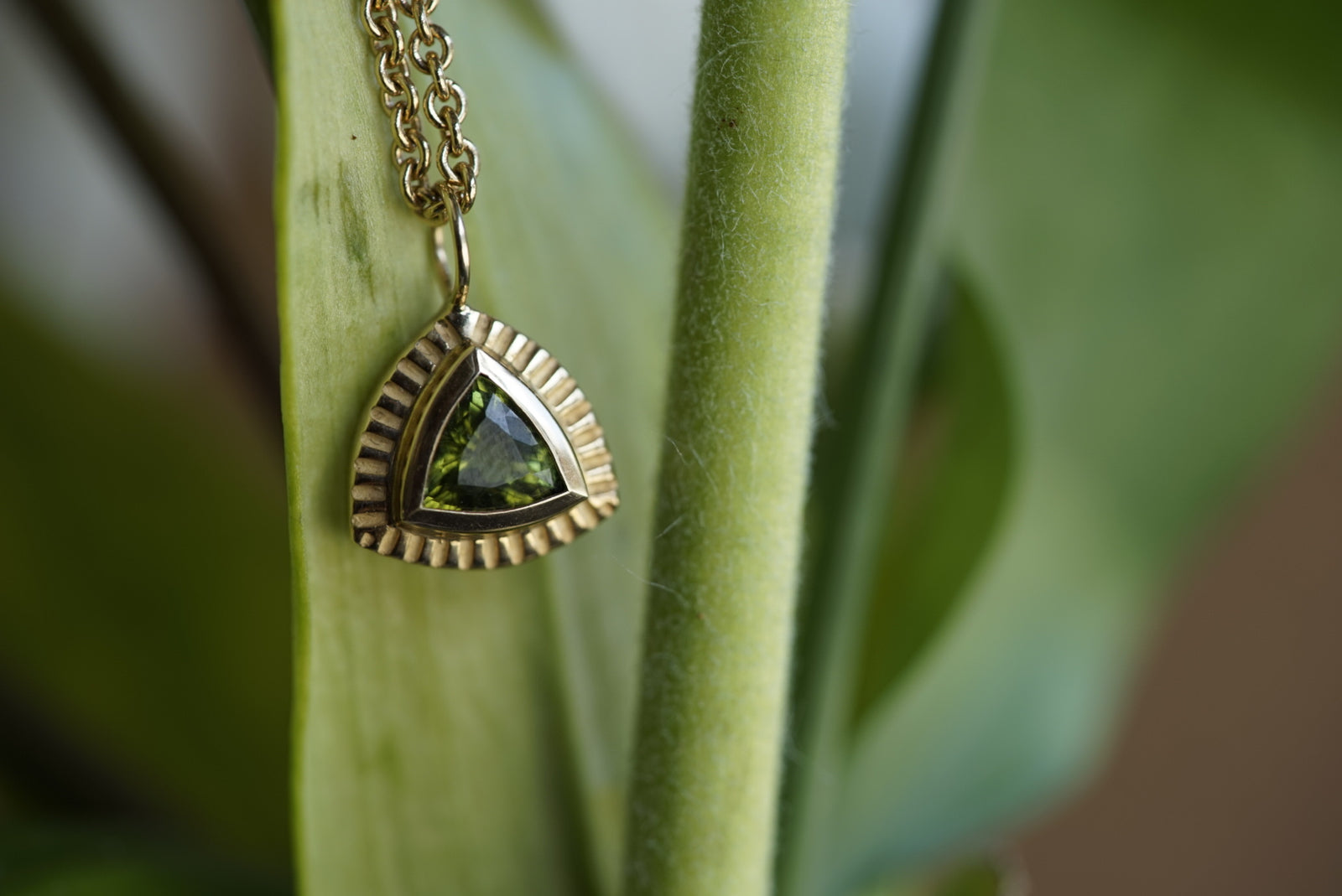 Peridot Trillion Necklace - Talisman Collection Fine Jewelers