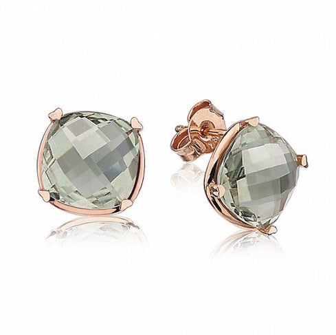 Prasiolite Cushion Studs by Lisa Nik - Talisman Collection Fine Jewelers