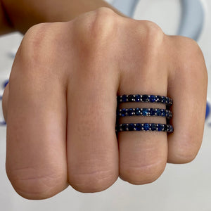 Sapphire Luna Tri Ring by Gemma Couture