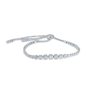 Diamond Bolo Bracelet in 14k White Gold, 1.92 Total Carat Weight - Talisman Collection Fine Jewelers