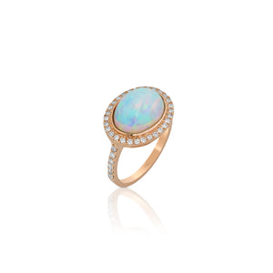 Opal and Diamond Ring by Yael - Rose Gold - Talisman Collection Fine Jewelers