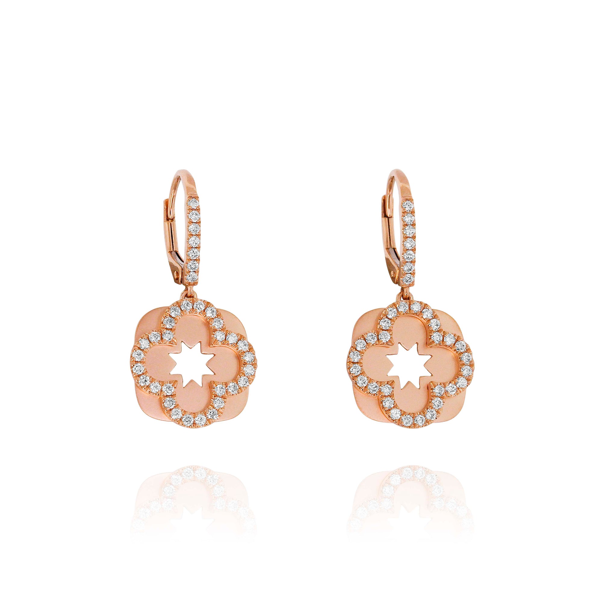 Diamond Flora Drop Earrings by Yael - Rose Gold - Talisman Collection Fine Jewelers