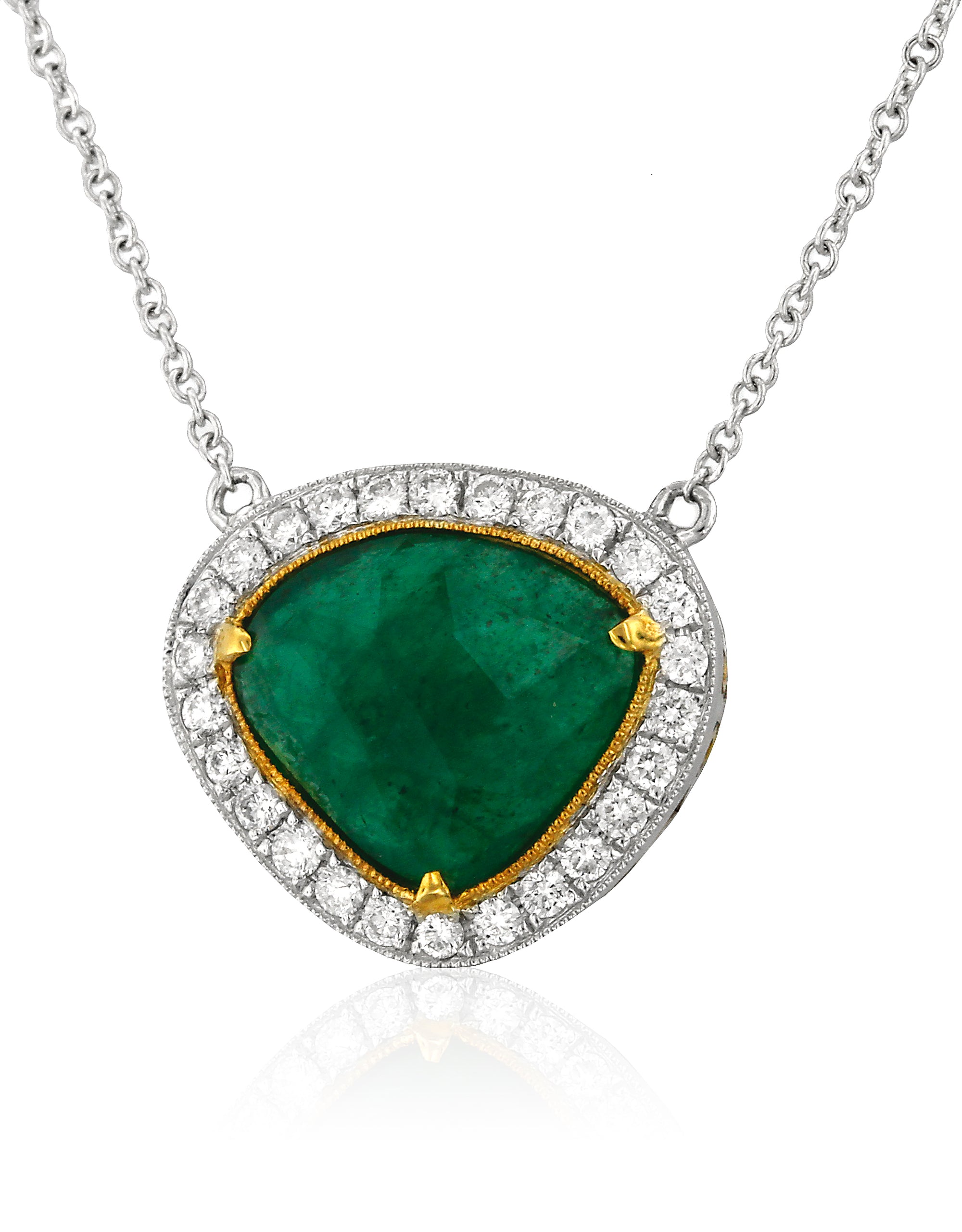 Emerald and Diamond Necklace by Yael - Talisman Collection Fine Jewelers