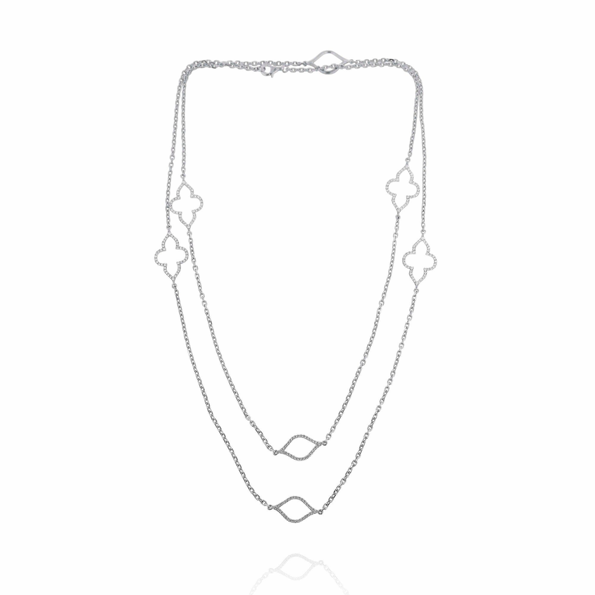 Layered Open Shape Diamond Necklace by Yael - Talisman Collection Fine Jewelers