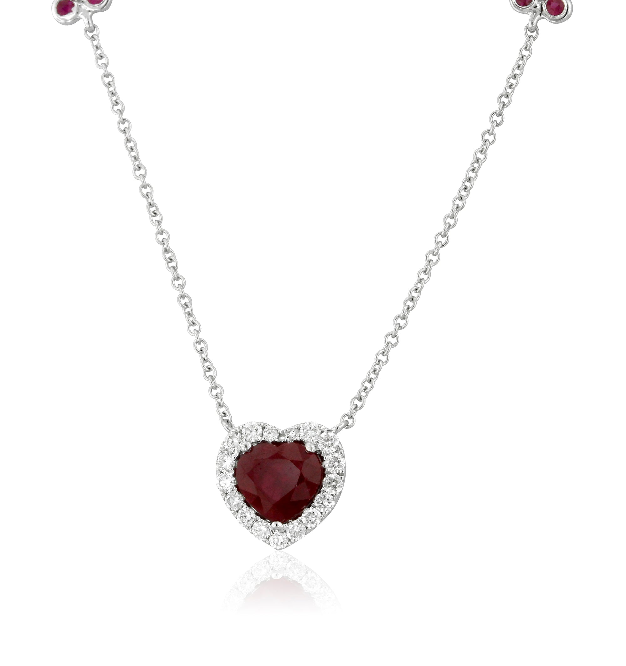 Heart-Shaped Ruby and Diamond Necklace by Yael - Talisman Collection Fine Jewelers