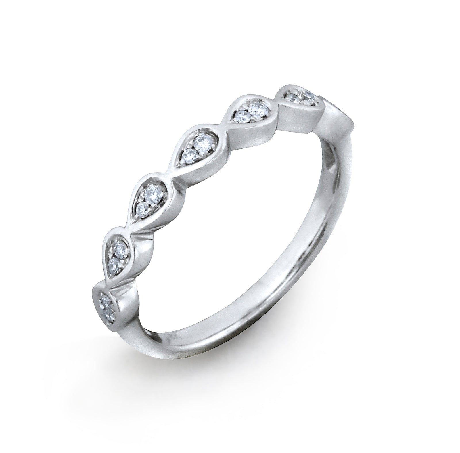 Pear-Shaped Diamond Stack Band in 18k White, Yellow or Rose Gold - Talisman Collection Fine Jewelers