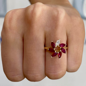 Ruby Marquise Swirl Ring by Gemma Couture