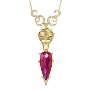 Rhodolite Garnet and Diamond Mythology Collection Ares Necklace by MadStone - Talisman Collection Fine Jewelers