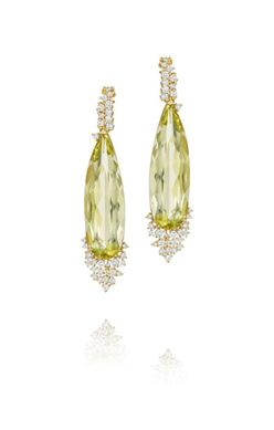 Melting Ice Lemon Citrine and Diamond Drop Earrings by MadStone - Talisman Collection Fine Jewelers