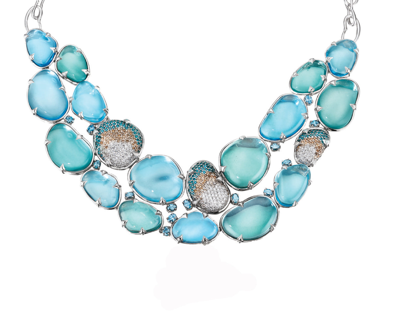 Blue Topaz and Diamond Poseidon Necklace by MadStone - Talisman Collection Fine Jewelers