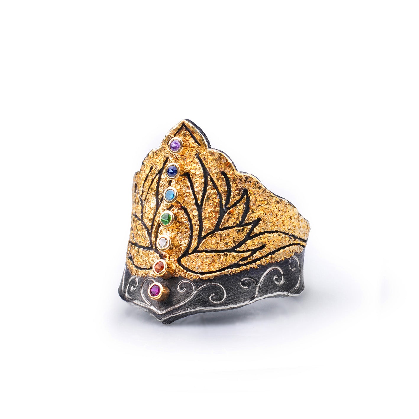 Lotus Rainbow Gemstone Ring by Margisa - Talisman Collection Fine Jewelers