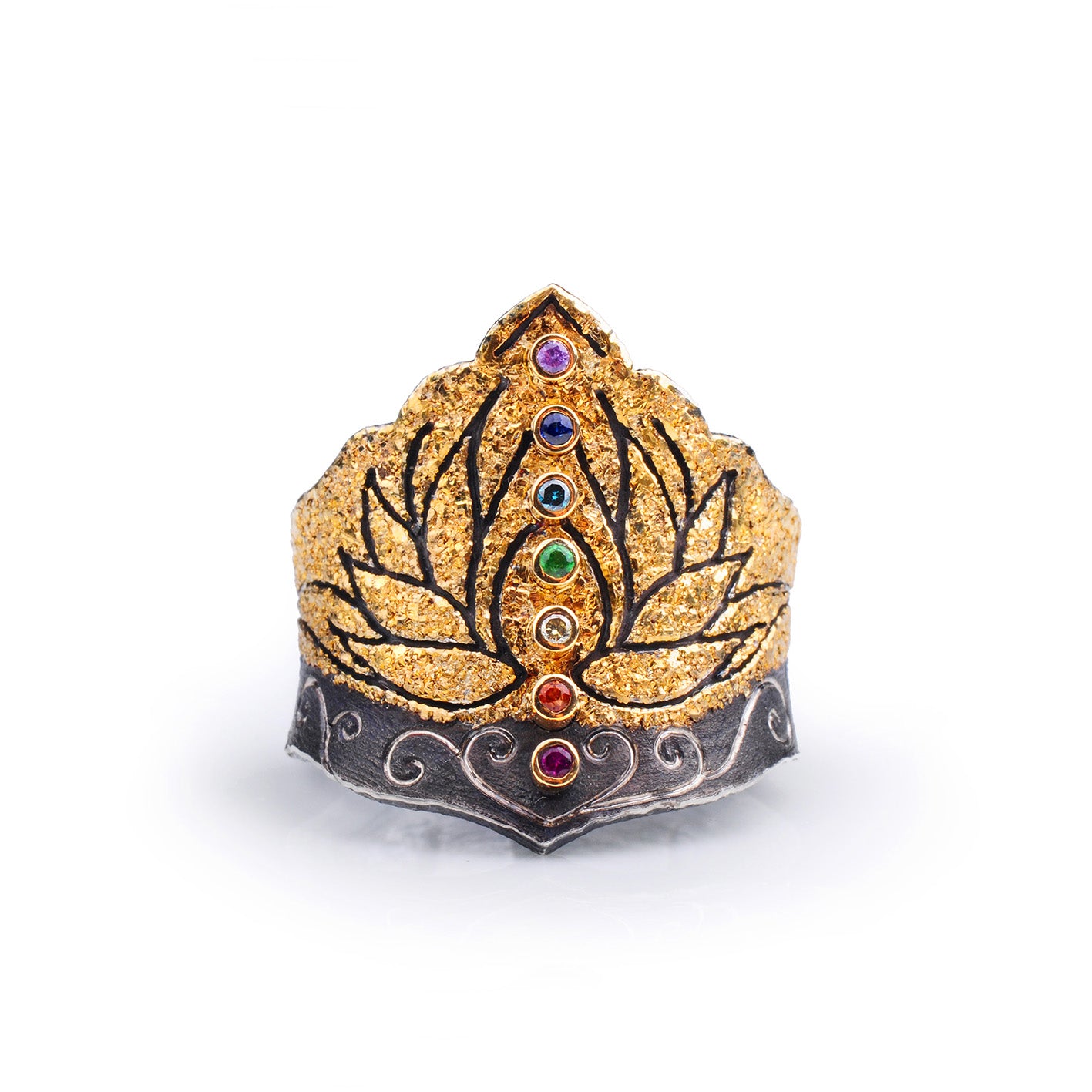 Lotus Rainbow Gemstone Ring by Margisa - Talisman Collection Fine Jewelers
