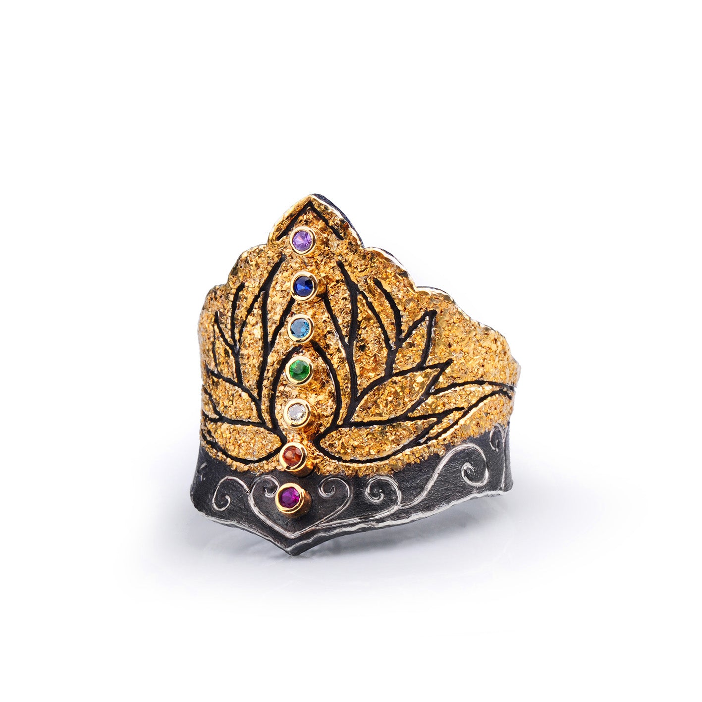 Lotus Rainbow Gemstone Ring by Margisa - Talisman Collection Fine Jewelers