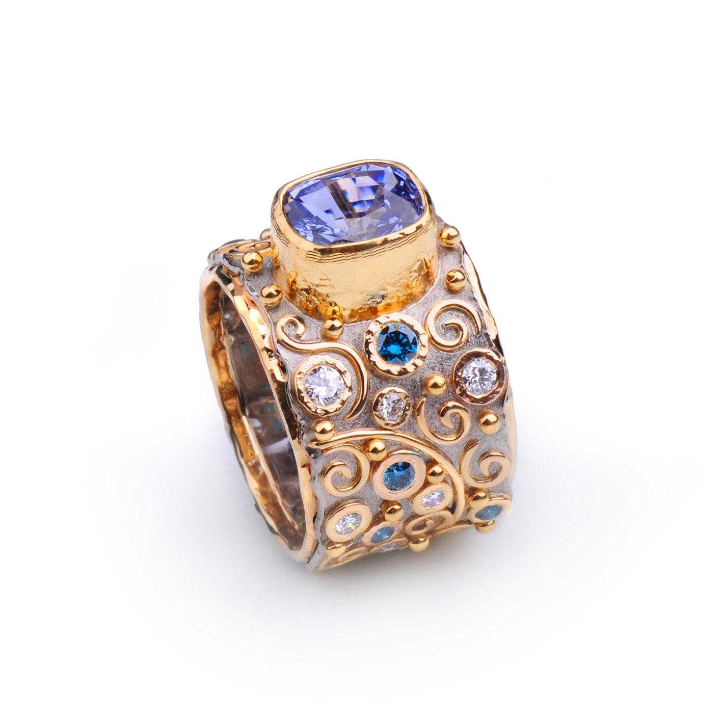 Talisman Ceylon Sapphire and Diamond Ring by Margisa - Talisman Collection Fine Jewelers