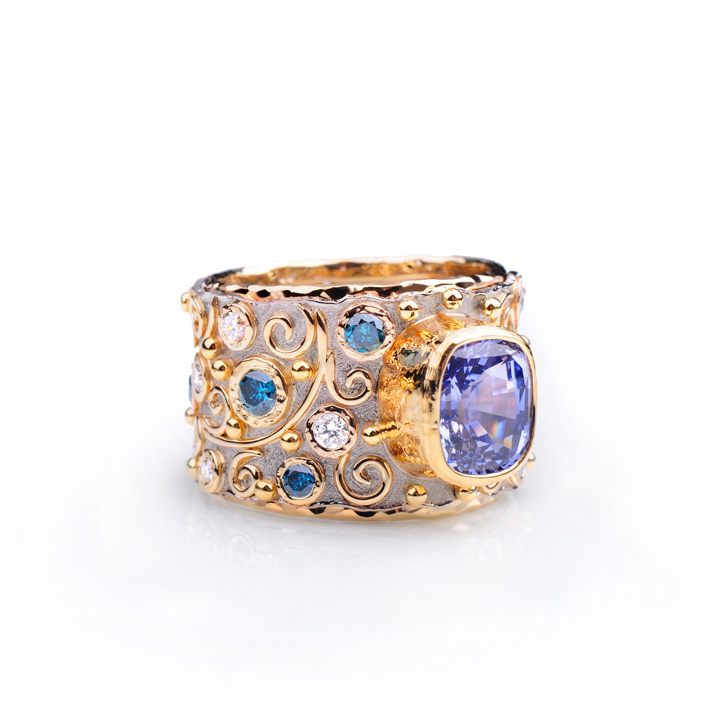 Talisman Ceylon Sapphire and Diamond Ring by Margisa - Talisman Collection Fine Jewelers