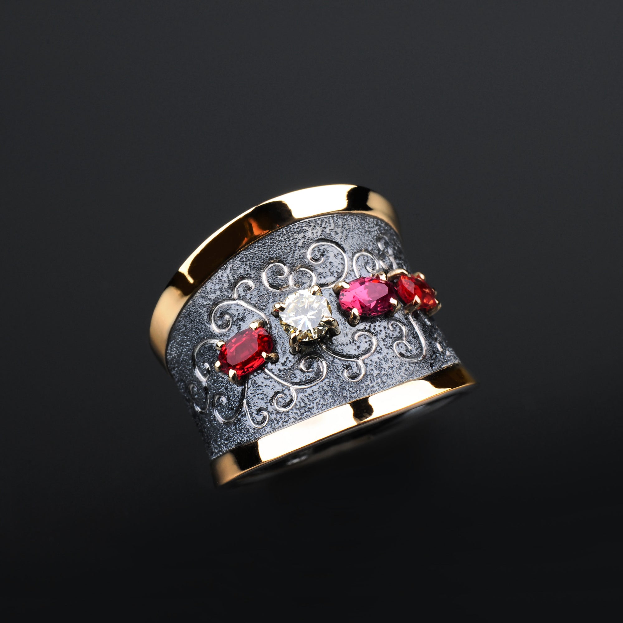 Rhapsody Sapphire, Tourmaline and Diamond Ring by Margisa - Talisman Collection Fine Jewelers