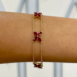 Ruby Mariposa Bracelet by Gemma Couture