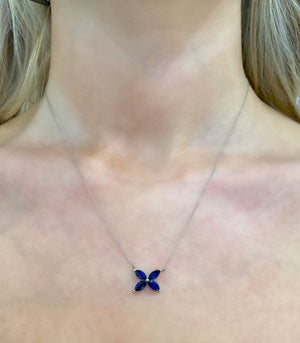 Blue Sapphire Mariposa Pendant by Gemma Couture