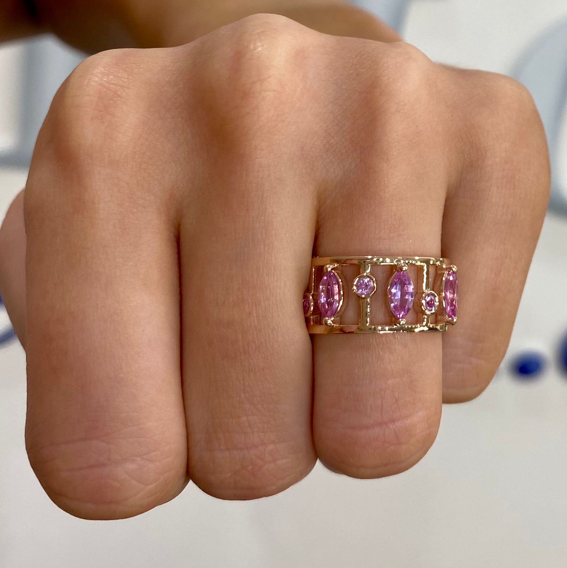 Pink Sapphire Meridian Ring by Gemma Couture