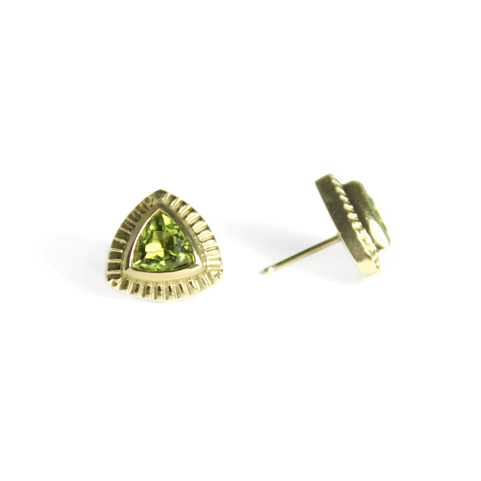Peridot Trillion Stud Earrings - Talisman Collection Fine Jewelers