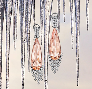 Melting Ice Morganite and Diamond Drop Earrings by MadStone - Talisman Collection Fine Jewelers