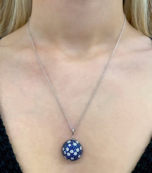 Blue Sapphire and Diamond Galaxy Necklace