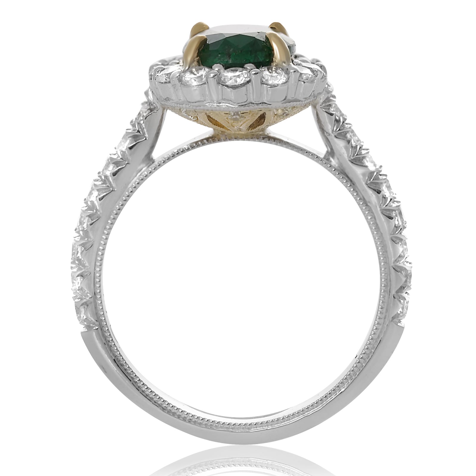 Emerald and Diamond Victoria Ring - Talisman Collection Fine Jewelers