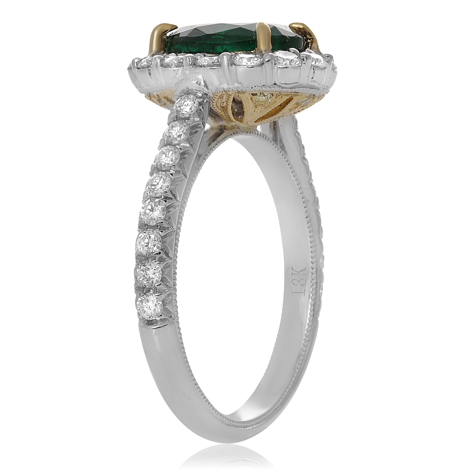 Emerald and Diamond Victoria Ring - Talisman Collection Fine Jewelers