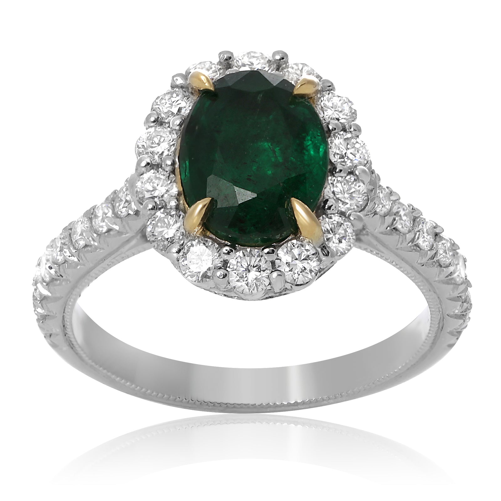 Emerald and Diamond Victoria Ring - Talisman Collection Fine Jewelers