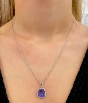 Tanzanite and Diamond Free Form Necklace