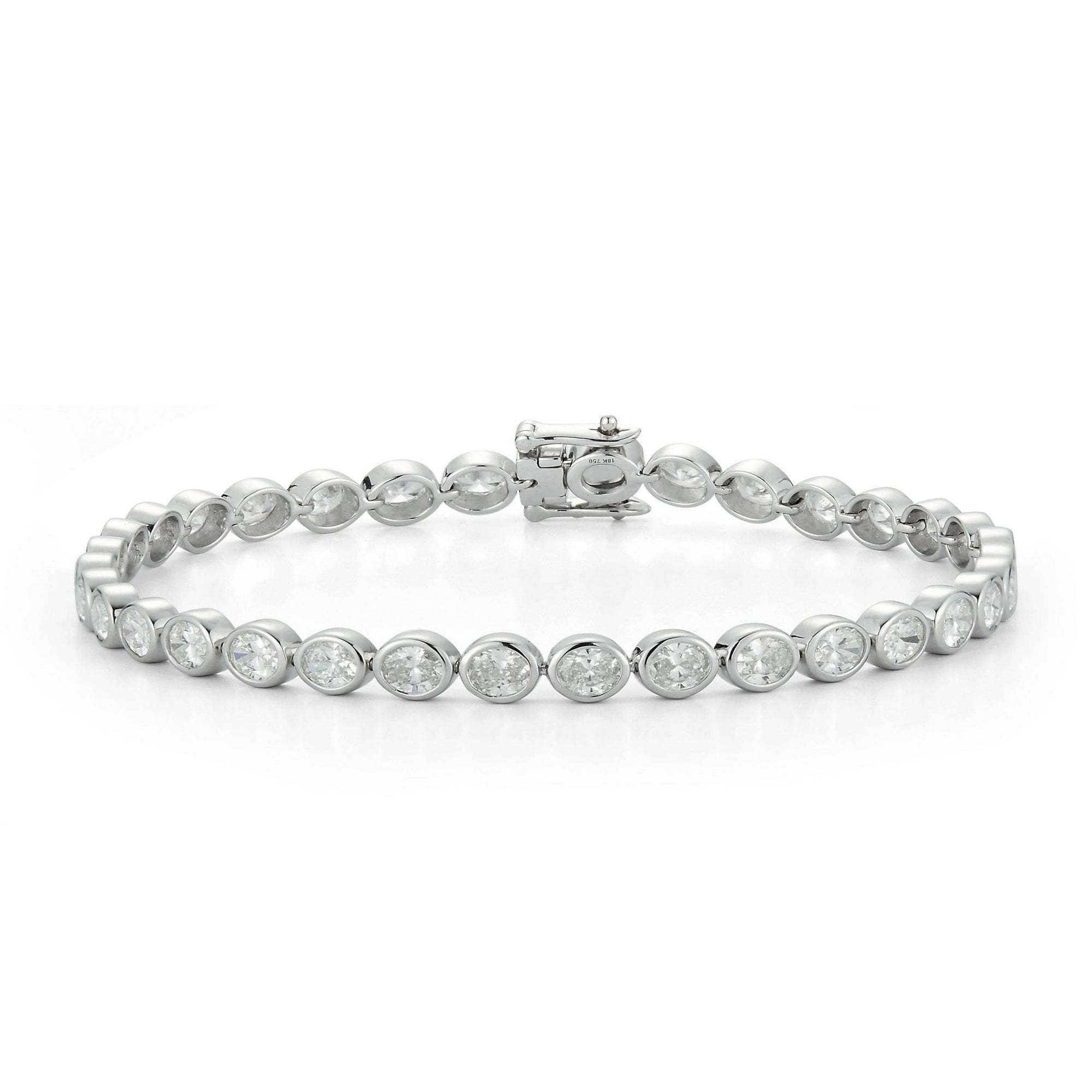 Bezel-Set Oval Diamond Tennis Bracelet - Talisman Collection Fine Jewelers