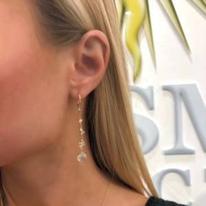 Moonstone and Diamond Luxe Threader Earrings by Meredith Young - Talisman Collection Fine Jewelers