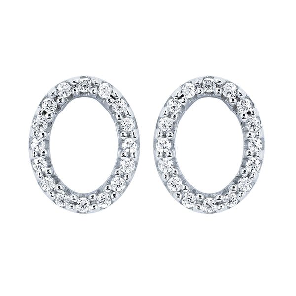 Diamond Open "O" Stud Earrings