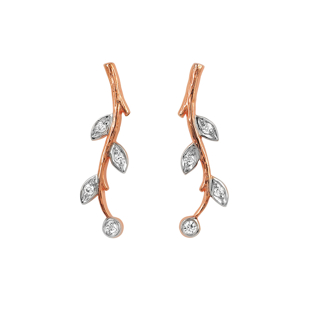 Eternal Vine Diamond Earrings in Rose Gold - Talisman Collection Fine Jewelers