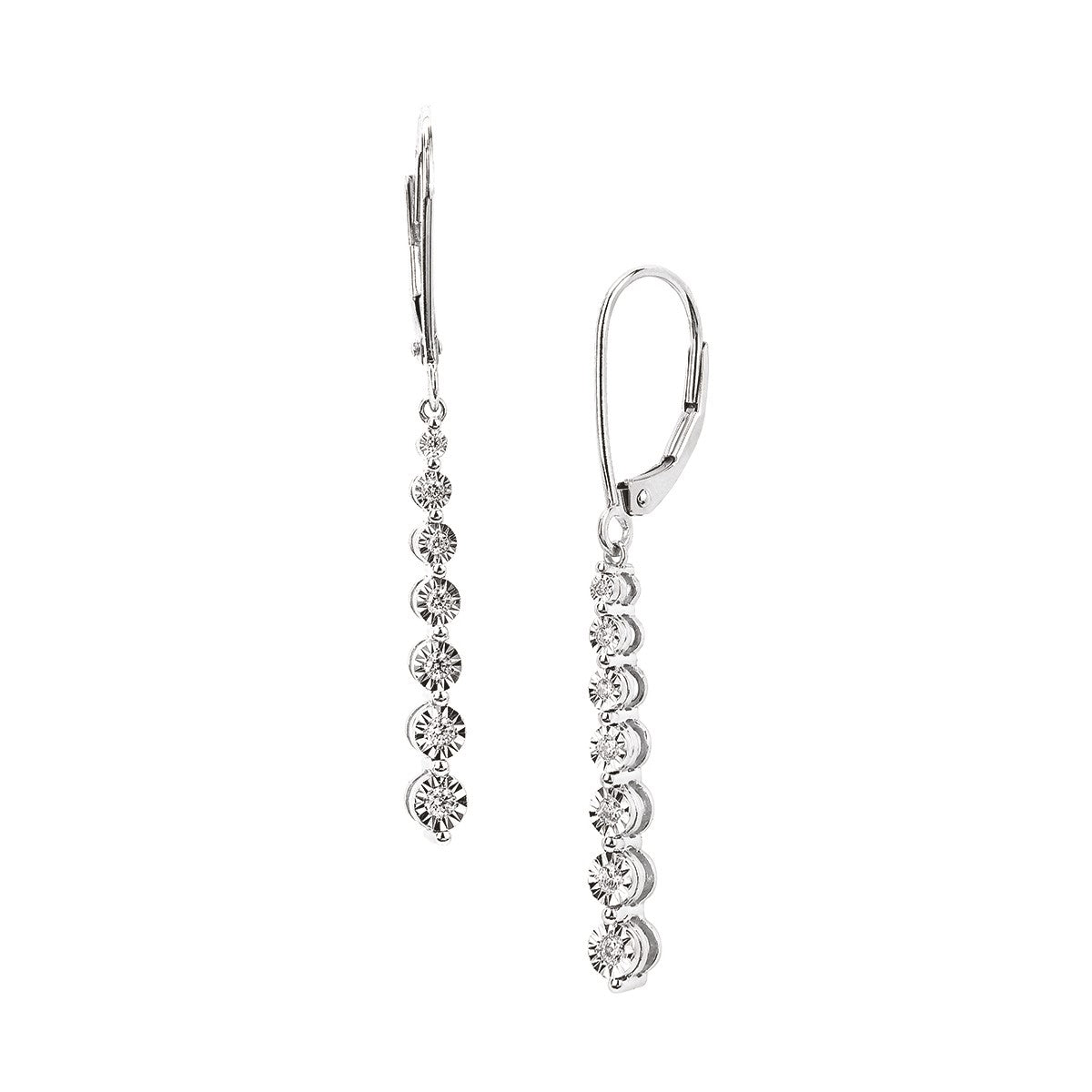Diamond Drop Earrings in 14k White, Yellow or Rose Gold - Talisman Collection Fine Jewelers