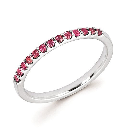 Pink Tourmaline Stackable October Birthstone Band - Talisman Collection Fine Jewelers