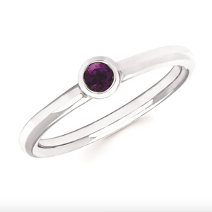 Amethyst Bezel Set February Birthstone Ring - Talisman Collection Fine Jewelers