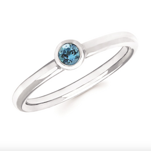 Blue Topaz Bezel Set December Birthstone Ring - Talisman Collection Fine Jewelers
